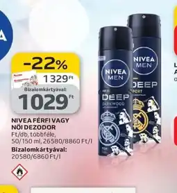 Auchan NIVEA FÉRFI VAGY NŐI DEZODOR ajánlat