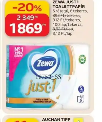 Auchan ZEWA JUST1 TOALETTPAPÍR ajánlat