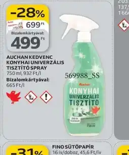 Auchan AUCHAN KONYHAI UNIVERZÁLIS TISZTÍT SPRAY ajánlat