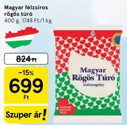 Tesco Magyar félzsíros rögös túró ajánlat