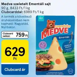 Tesco Medve szeletelt Ementáli sajt ajánlat