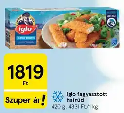 Tesco Iglo fagyasztott halrúd ajánlat