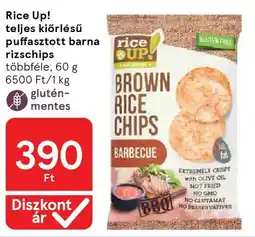 Tesco Rice Up! teljes kiőrlésű puffasztott barna rizschips ajánlat