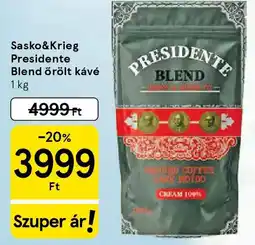 Tesco Sasko&Krieg Presidente Blend őrölt kávé ajánlat