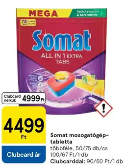 Tesco Somat mosogatógép- tabletta ajánlat
