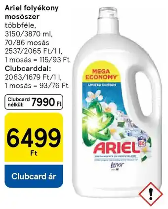 Tesco Ariel folyékony mosószer ajánlat
