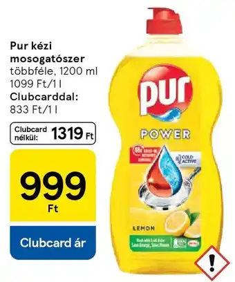 Tesco Pur kézi mosogatószer ajánlat