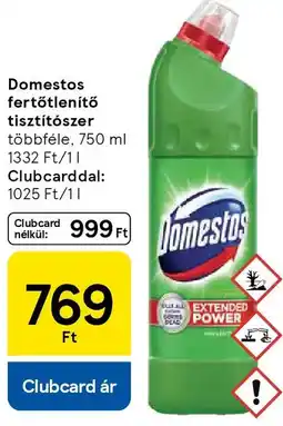 Tesco Domestos fertőtlenítő tisztítószer ajánlat