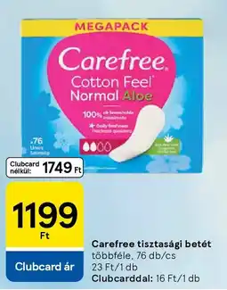 Tesco Carefree tisztasági betét ajánlat
