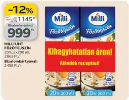 Auchan Milli UHT Főzőtejszín ajánlat