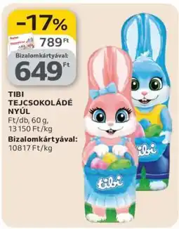 Auchan TIBI TEJCSOKOLÁDÉ NYÚL ajánlat
