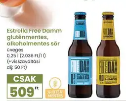 Spar Estrella Free Damm gluténmentes, alkoholmentes sör ajánlat