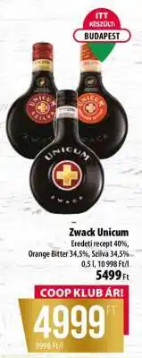Coop Zwack Unicum ajánlat
