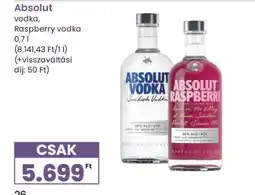 Spar Absolut vodka, Raspberry vodka ajánlat