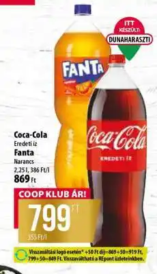 Coop Coca-Cola Eredeti íz / Fanta Narancs ajánlat