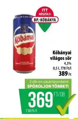 Coop KŐBÁNYAI Világos sör ajánlat