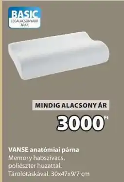 JYSK VANSE anatómiai párna ajánlat