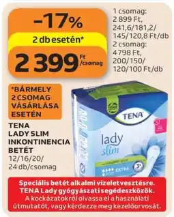 Auchan TENA Lady Slim Inkontinencia Betét ajánlat