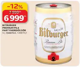 Auchan Bitburger Premium Pils Partyhordós Sör ajánlat