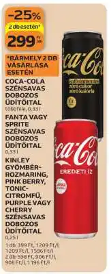 Auchan Coca-Cola, Fanta, Sprite, Kinley ajánlat