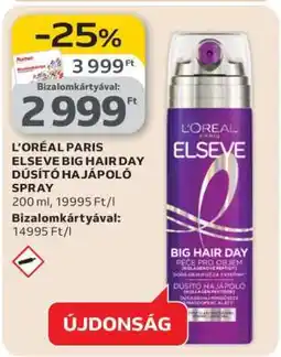 Auchan L'ORÉAL PARIS ELSEVE BIG HAIR DAY DÚSÍTÓ HAJÁPOLÓ SPRAY ajánlat