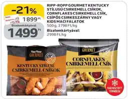 Auchan Ripp-Ropp Gourmet Kentucky stílusú csirkemell csíkok, Cornflakes csirkemell csík ajánlat