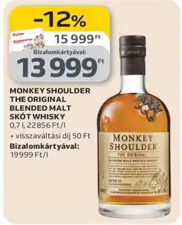 Auchan MONKEY SHOULDER THE ORIGINAL BLENDED MALT SKÓT WHISKY ajánlat