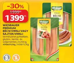 Auchan WIESBAUER PRÉMIUM BÉCSI VIRSLI VAGY SAJTOS VIRSLI ajánlat