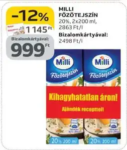 Auchan MILLI Főzőtejszín ajánlat