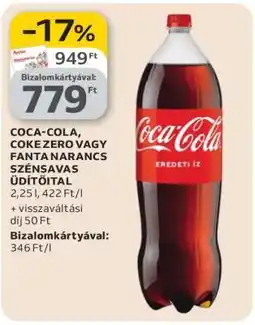 Auchan Coca-Cola, Coke Zero vagy Fanta Narancs Szénsavas Üdítőital ajánlat