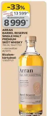 Auchan ARRAN BARREL RESERVE SINGLE MALT PRÉMIUM SKÓT WHISKY ajánlat