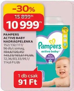 Auchan Pampers Active Baby Nadrágpelenka ajánlat