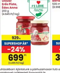 Spar Univer Erős Pista, Édes Anna ajánlat