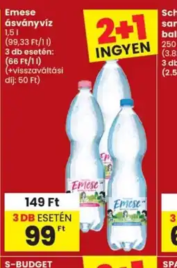 Spar Emese ásványvíz ajánlat