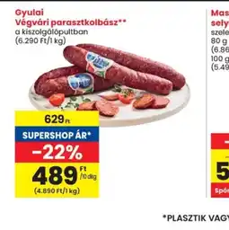 Spar Gyulai parasztkolbász ajánlat