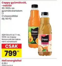 Spar Cappy gyümölcslé, -nektár ajánlat