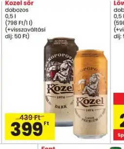 Spar Kozel sör ajánlat