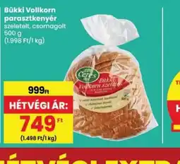Spar Bükki Vollkorn parasztkenyér ajánlat