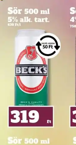 Family Diszkont BECK'S Sör ajánlat