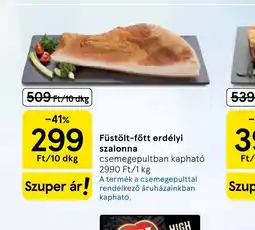 Tesco Füstölt-főtt erdélyi szalonna ajánlat