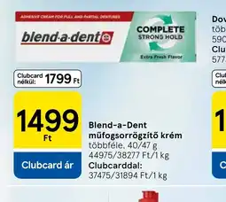 Tesco Blend-a-Dent műfogsorrögzítő krém ajánlat