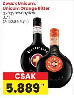 Spar Market Zwack Unicum, Unicum Orange Bitter ajánlat
