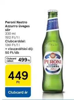Tesco Peroni Nastro Azzurro üveges sör ajánlat