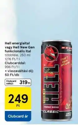 Tesco Hell energiaital vagy Hell New Gen funkcionális ital ajánlat