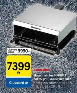 Tesco Hausmeister HM8812 retro grill szendvicssütő ajánlat