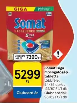 Tesco Somat Giga mosogatógép-tabletta ajánlat