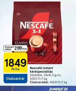 Tesco NESCAFÉ 3in1 kávéspecialitás ajánlat
