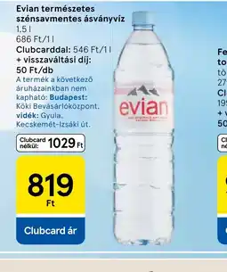 Tesco Evian ásványvíz ajánlat