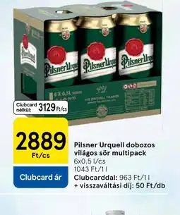 Tesco Pilsner Urquell dobozos sör ajánlat