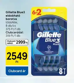 Tesco Gillette Blue3 eldobhat borotva ajánlat